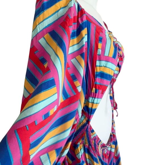 Proud Poppy Pippa Cut Out Multicolor Geometric Midi Dress Plus Size 22 - Picture 3 of 13